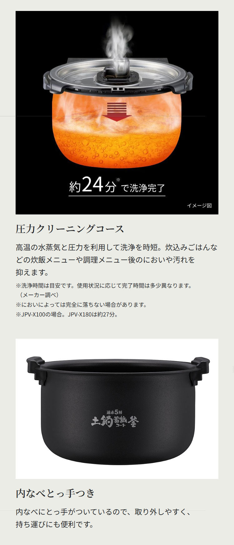 タイガー TIGER 圧力IHジャー炊飯器 5.5合 ブラック 土鍋蓄熱コート釜 お手入れ簡単 少量高速 旨火 おにぎり 冷凍 玄米 麦飯 調理 クイック スロー 無水 クリーニング JPV-X100KO