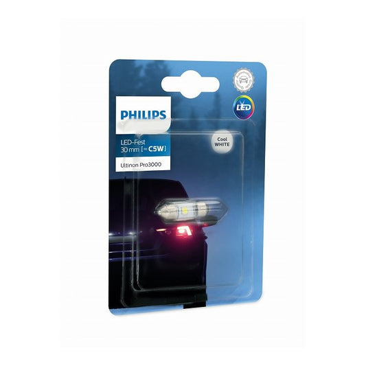 PHILIPS フィリップス Ultinon Pro3000 ルームランプ用LED 12V T10X31 C5W 6000K 50lm 1個入り 11860U30CWB1(代引不可)【メール便】