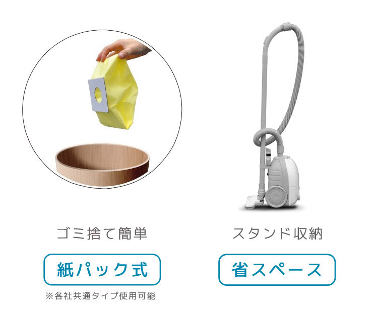 掃除機 紙パック式 紙パック式掃除機 本体スイッチ 紙パック 吸引力 軽い 掃除機紙パック コード付き コード式 キャニスター 布団圧縮 軽量 コンパクト クリーナー
