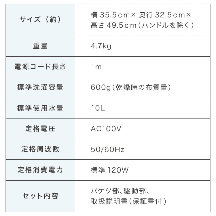 ウォッシュボーイ 小型洗濯機 リコメン堂限定色 バケツ 2水流 らくらく排水 TOM-12f 洗濯容量600g 4.7kg 持ち運び可能 小物 分け洗い 予洗い 野菜洗い ベビー用品