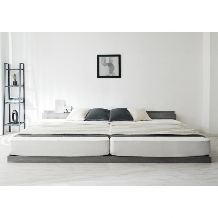 連結金具付き フロアベッド ローベッド セミダブル ボンネルコイルマットレス ベッド ベッドフレーム 2口コンセント付き 連結ベッド すのこベッド 宮棚 ロータイプベッド マットレス付き 一人暮らし(代引不可)